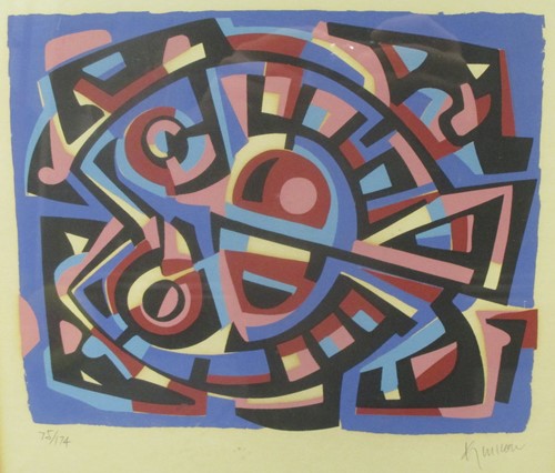 Lot 235 - Ang Kiukok, Untitled fish serigraph, signed...