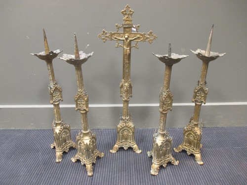 Lot 69 - An early 20th century brass table standing...