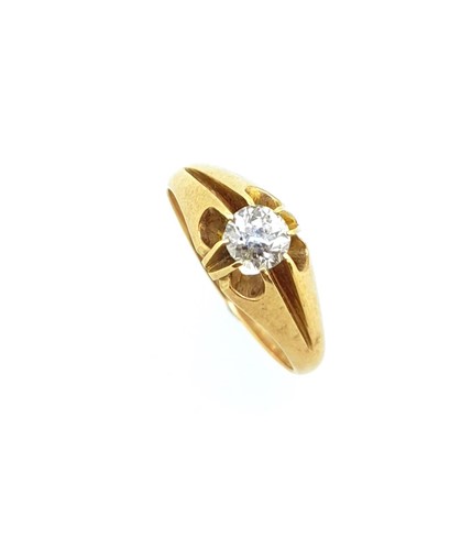 Lot 51 - An early 20th century gentleman's single stone diamond ring