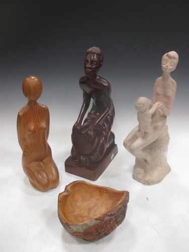 Lot 74 - A group of four sculptural items to include a...
