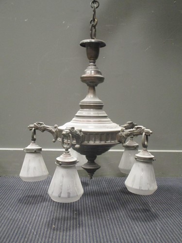 Lot 574 - A five branch chandelier, each branch...