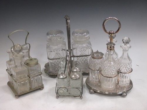 Lot 184 - A silver plated cruet and three similar items