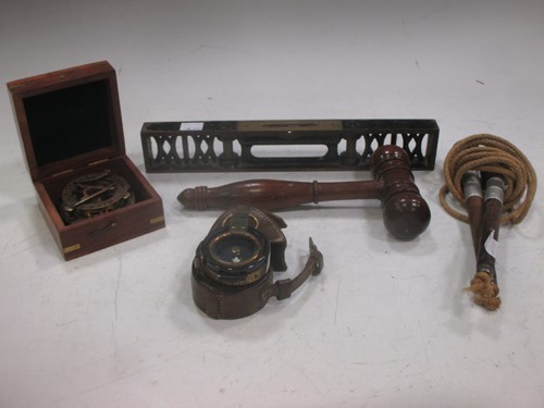 Lot 53 - A WWI leather cased compass dated 1915 and...
