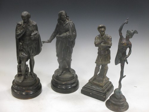 Lot 24 - A pair of Spelter figures, Milton and...