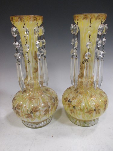 Lot 14 - A pair of early 20th century glass lustres...