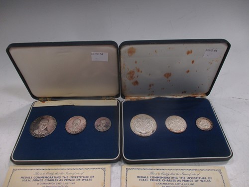 Lot 142 - Two cased sets of Prince Charles investiture...