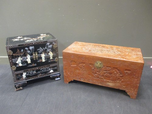 Lot 508 - A Chinese camphor wood blanket box, 50 x 94 x...