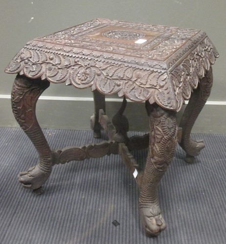 Lot 386 - An early 20th century Indian hardwood...