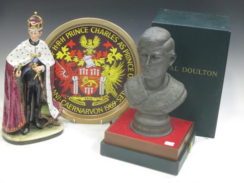 Lot 30 - A Royal Doulton bust of Prince Charles, 28cm...