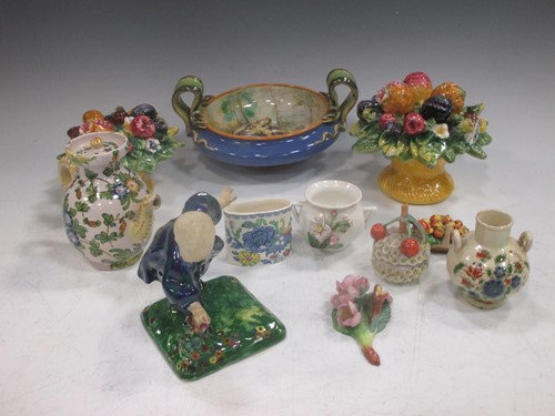 Lot 54 - A Majolica style two handled bowl, decorated...