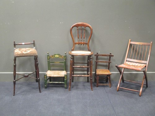 Lot 540 - A Victorian correction chair together with a...