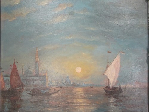 Lot 281 - A View of Venice, oil on board, 24 x 29.5cm