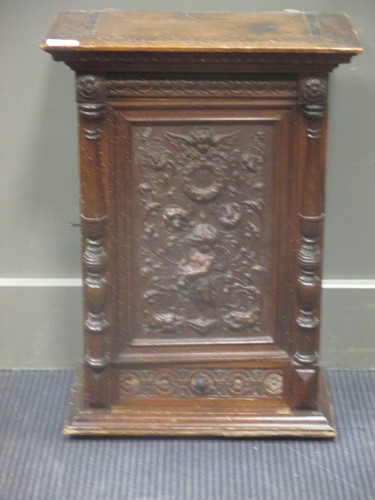 Lot 449 - A 19th century continental carved walnut wall...