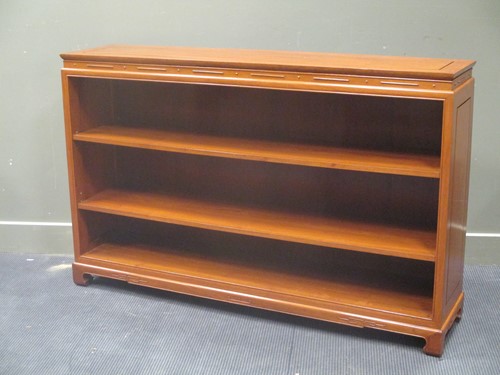 Lot 455 - A Chinese hardwood bookshelf with adjustable...