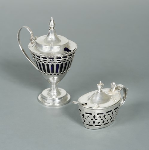 Lot 416 - Chester - Two pierced silver mustards