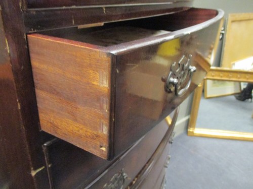 Lot 504 - A George III reproduction mahogany bow fronted...