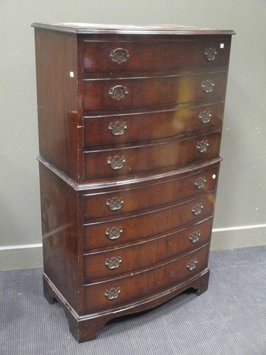 Lot 504 - A George III reproduction mahogany bow fronted...