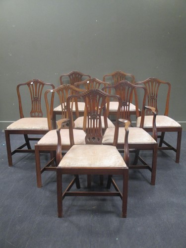 Lot 380 - A set of eight George III style mahogany...