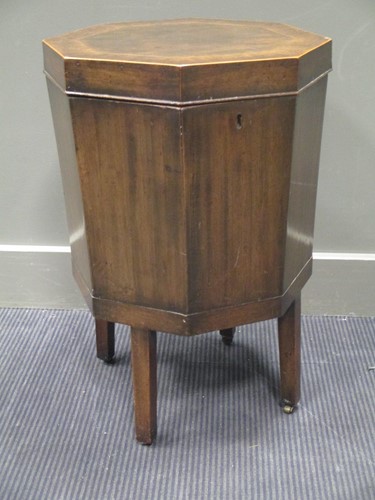 Lot 383 - A tapering octagonal mahogany and satinwood...