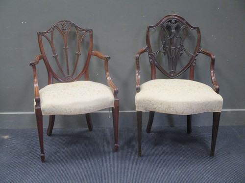 Lot 549 - Two George III style Hepplewhite design...