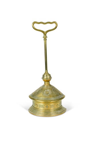 Lot 82 - Attributed to Thomas Jeckyll for Robbins & Co., a brass door stop, circa 1880