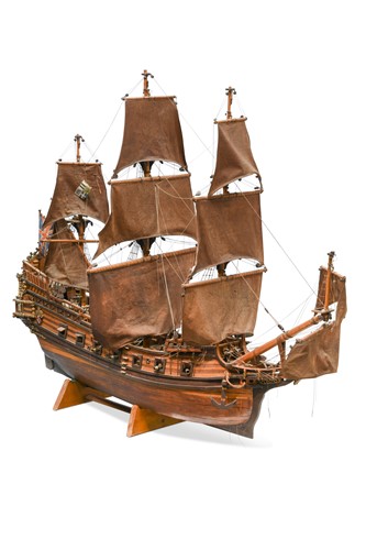 Lot 383 - Surswift, a large wooden model of a 14-gun frigate