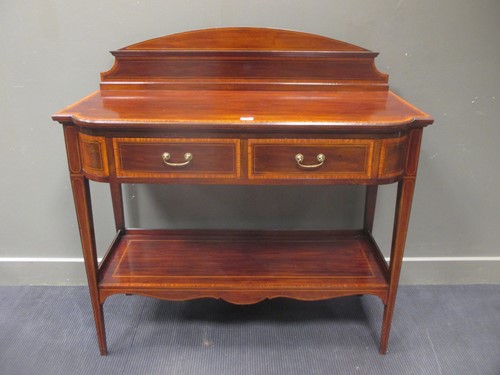 Lot 552 - A 19th century crossbanded mahogany serving /...