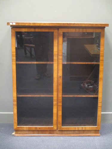 Lot 460 - An early 20th century walnut display cabinet,...