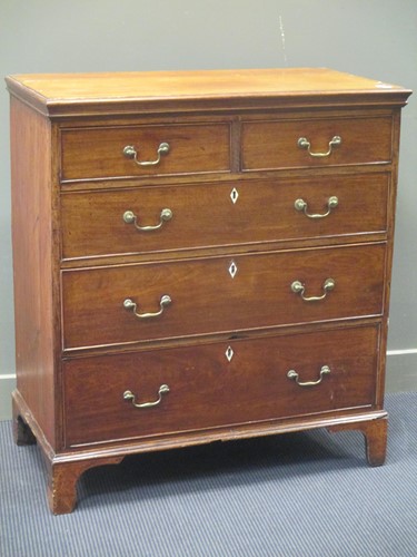 Lot 353 - A Georgian mahogany and pine chest of drawers,...