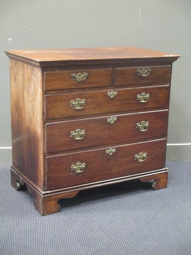 Lot 351 - An 18th century walnut chest of drawers, with...