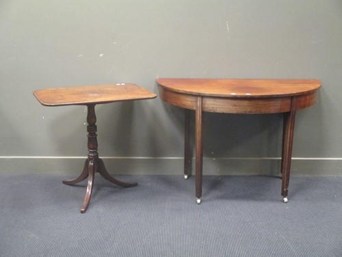 Lot 486 - A Georgian mahogany D-end table 75 x 119 x...