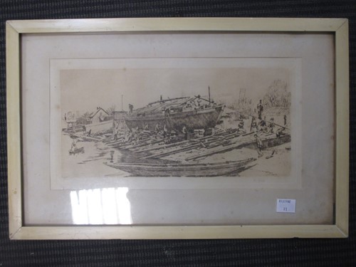 Lot 333 - A small signed woodcut by Ulla Frisch, another...