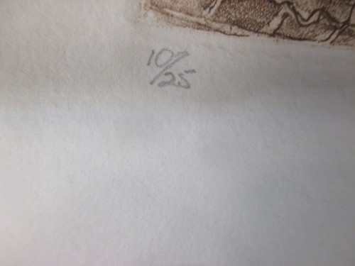 Lot 333 - A small signed woodcut by Ulla Frisch, another...