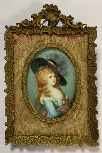 Lot 335 - An oval portrait miniature of Georgiana,...