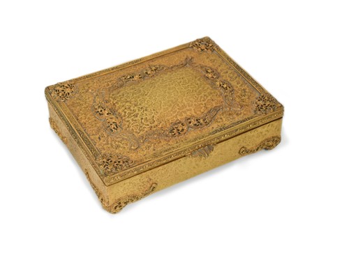 Lot 378 - A gilt metal box