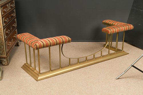 Lot 361 - A brass club fender, 20th century
