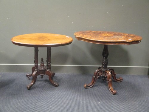 Lot 441 - A Victorian walnut centre table with marquetry...