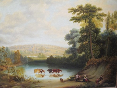 Lot 255 - A pair of 19th century river landscapes with...
