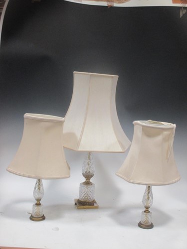 Lot 128 - Two similar cut glass and gilt metal mounted...