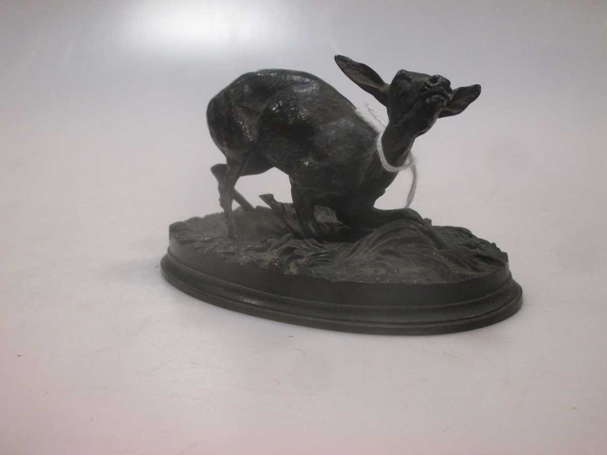 Lot 39 - P.J.Mene, a small bronze model of a deer,...