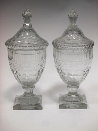 Lot 86 - A pair of 19th century cut glass confitures,...