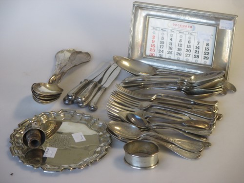Lot 188 - A collection of silver flatware, a silver...