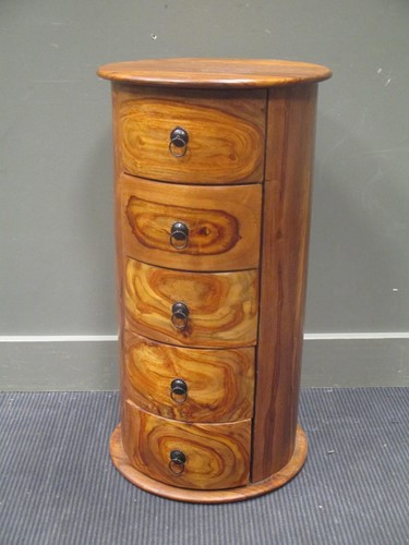 Lot 435 - A modern cylindrical cabinet with five drawers...