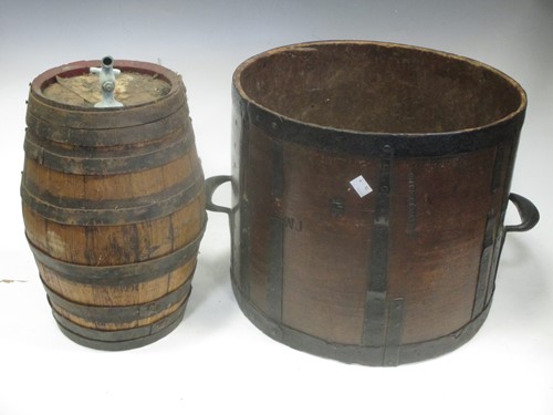 Lot 169 - A two handled bushel measure, 40cm diam, and a...