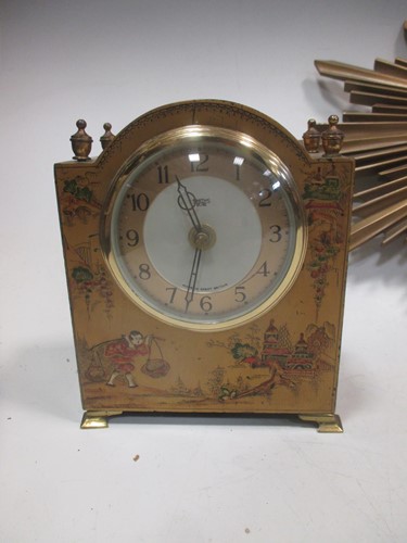 Lot 44 - Two Chinoiserie case mantel clocks with...