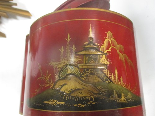 Lot 44 - Two Chinoiserie case mantel clocks with...