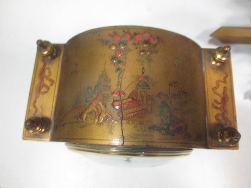 Lot 44 - Two Chinoiserie case mantel clocks with...