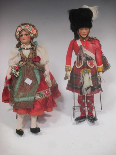 Lot 54 - A painted felt head doll of HM The King,...