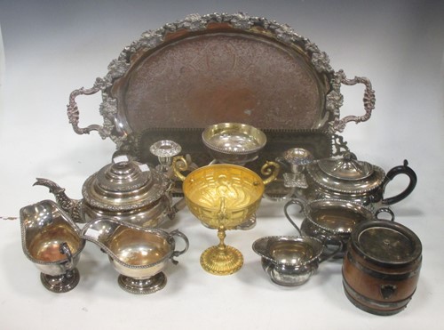 Lot 201 - A collection of silver plated items:...