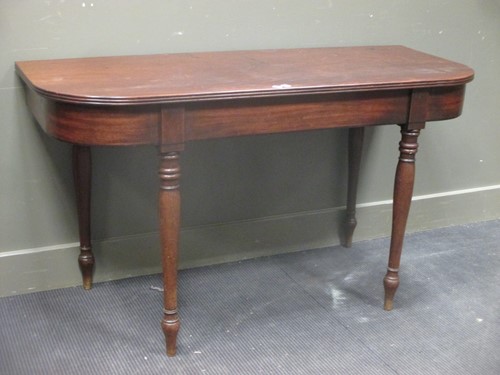 Lot 319 - A Regency mahogany D end side table, 138cm wide
